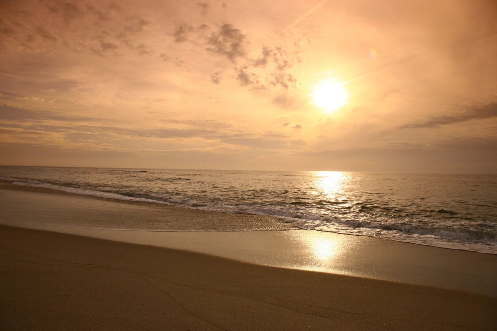 Golden sunset on the beach